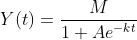 Y(t)=\frac{M}{1+Ae^{-kt}}